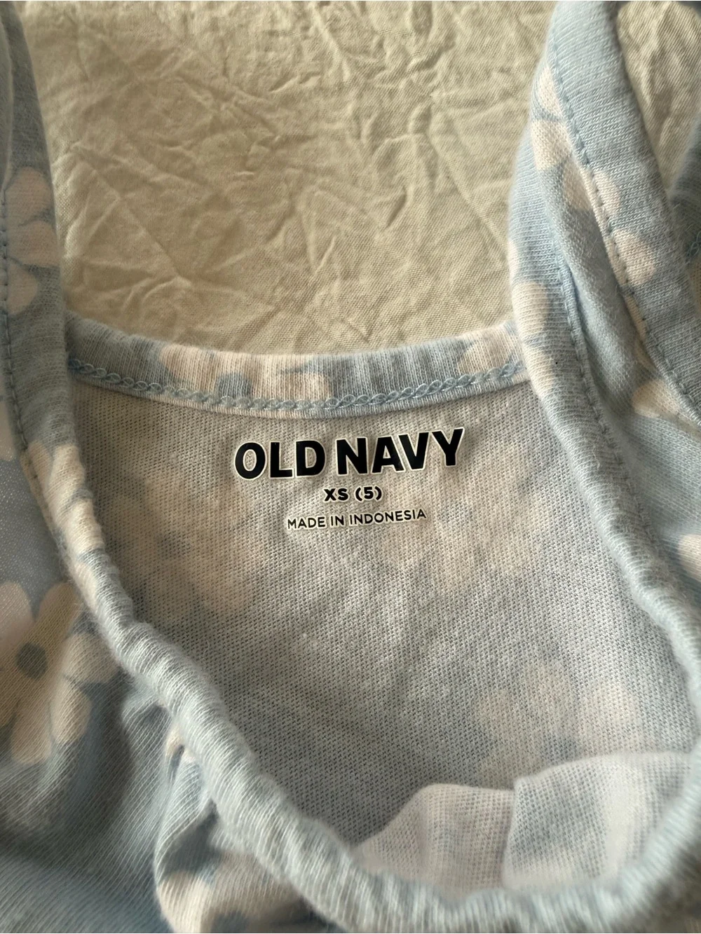 Old Navy Pale Blue & White Floral Tank Dress
